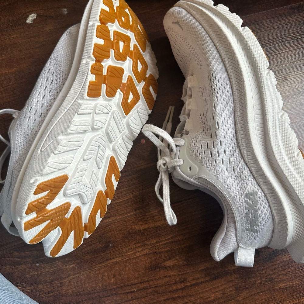 Hoka One  Women's White Athletic Running Shoes